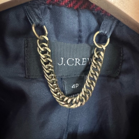 J.Crew Red Buffalo Check Wool Coat - Picture 2 of 6